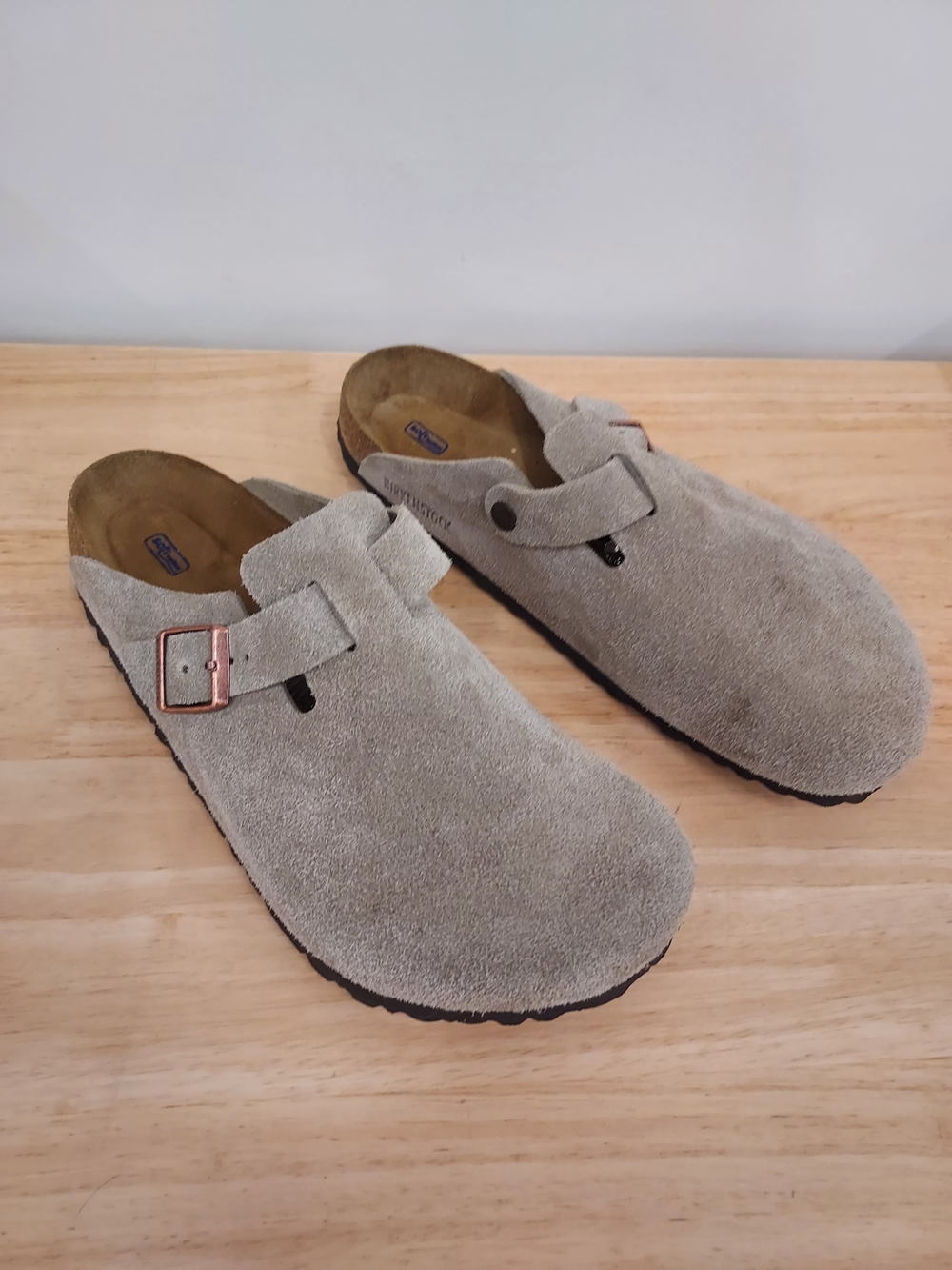 Birkenstock Boston Suede Clog Taupe Size 44 EU